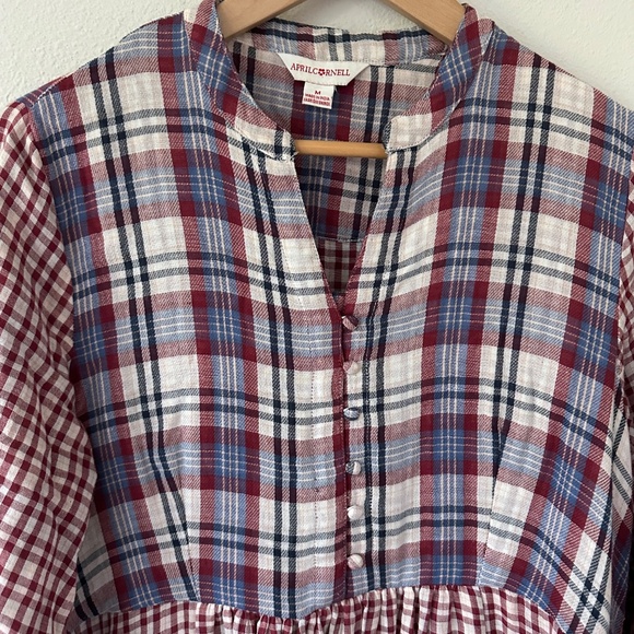 Vintage Y2K April Cornel Damask Print Pleat Front Dress Medium Maxi - Picture 4 of 14